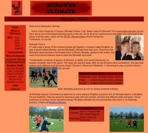 Mohawks ultimate team playing in a match on a grassy field with players in action.